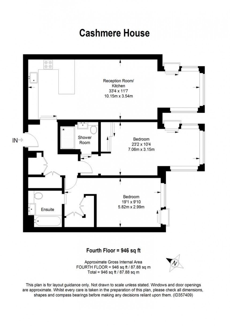 Floorplan for Cashmere House, Goodman's Fields, London E1