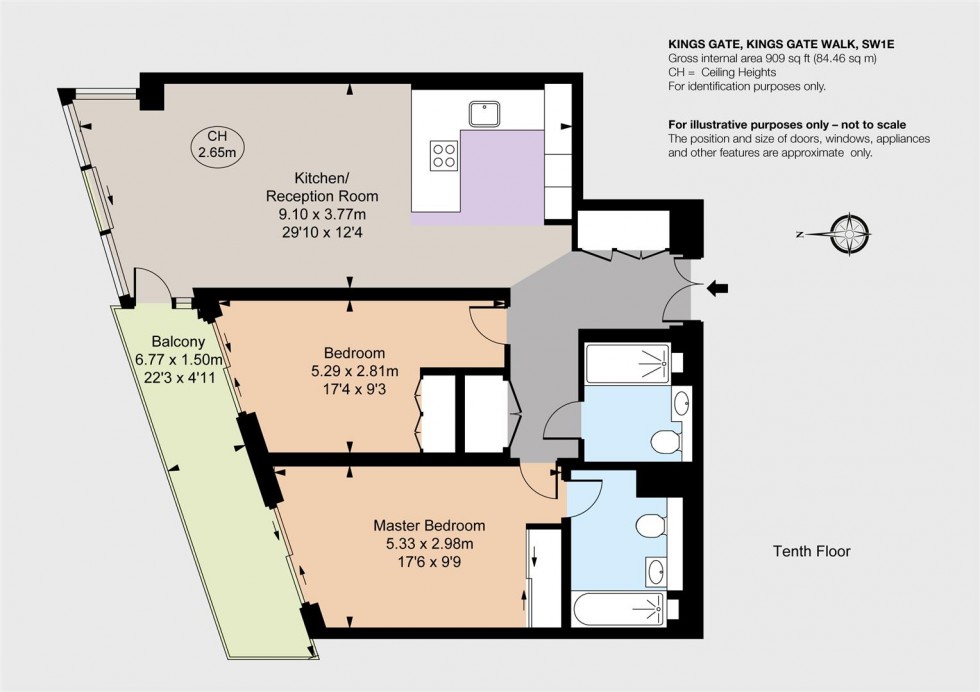 Floorplan for Kings Gate, Victoria, London SW1H