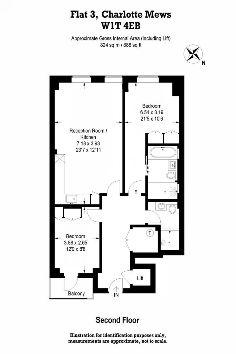 Floorplan for Charlotte Street, Fitzrovia, London W1T