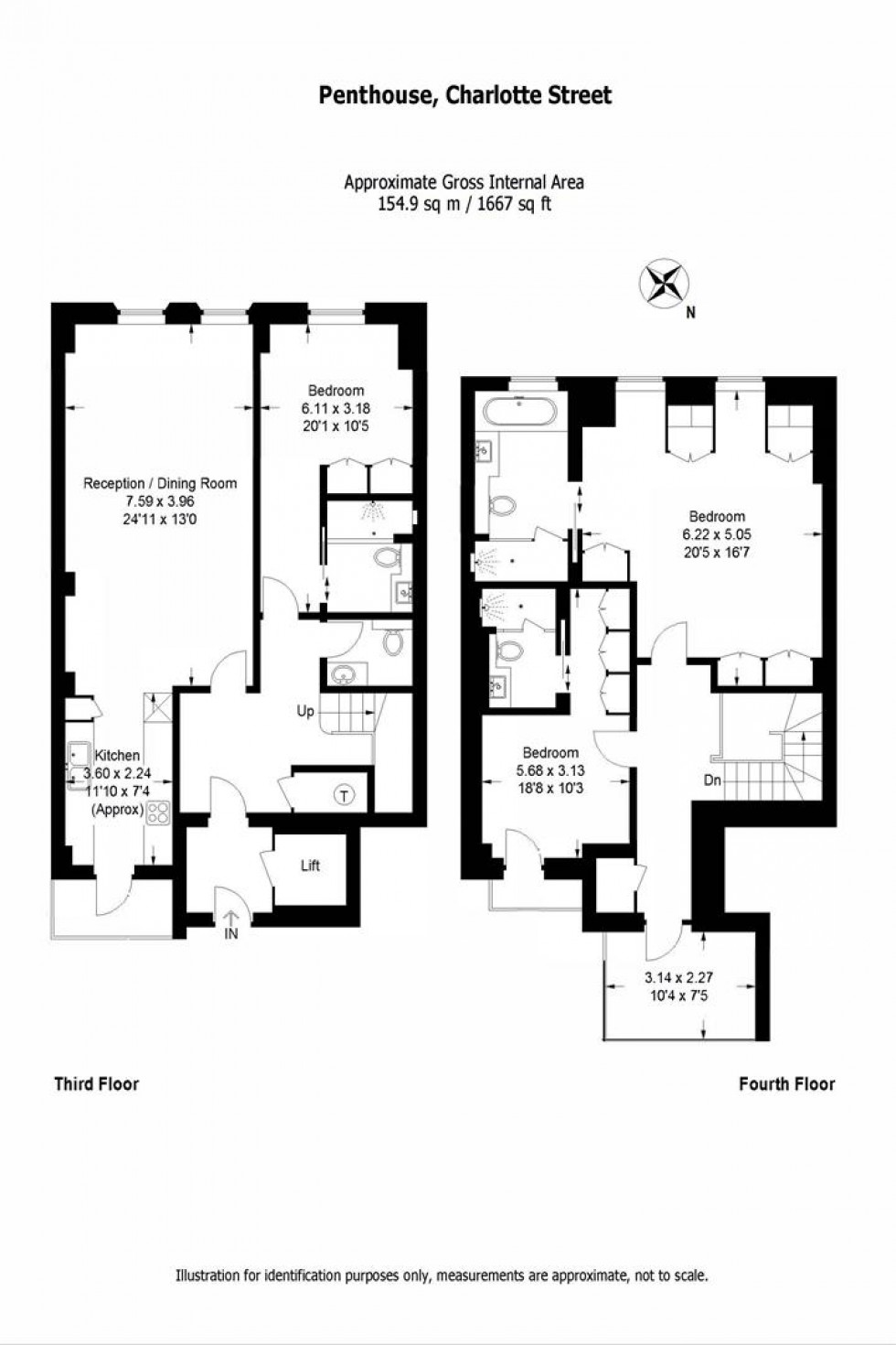 Floorplan for Charlotte Mews, Fitzrovia, London W1T