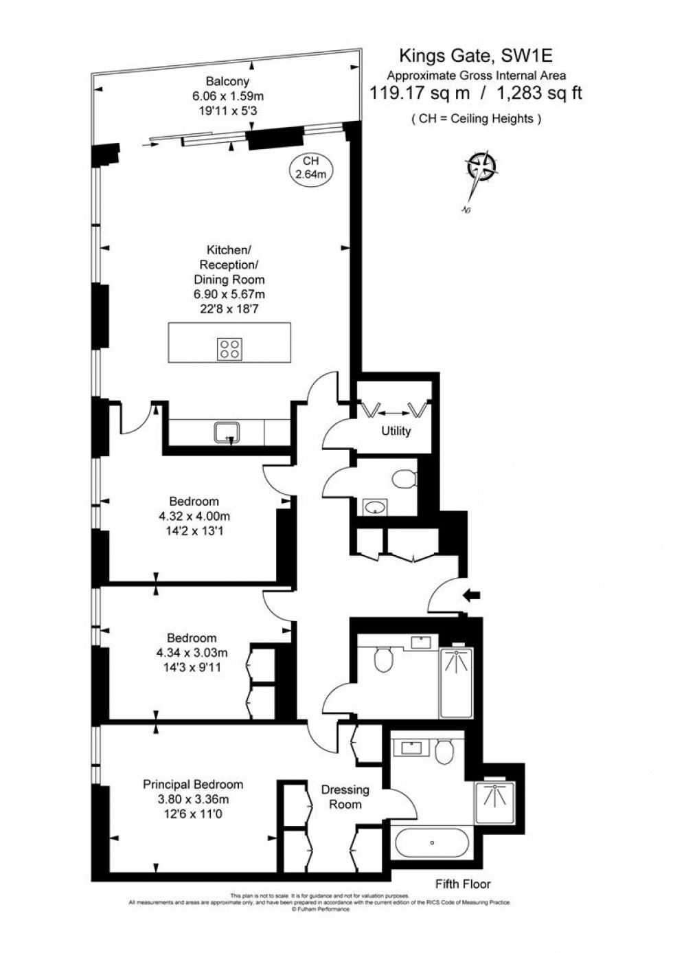 Floorplan for Kings Gate, Victoria, London SW1E 6AN