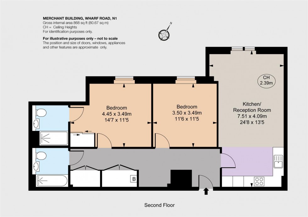 Floorplan for City Wharf, Hoxton, London N1